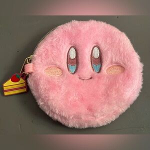 Pink Plush Kirby Coin Purse with Cake Charm
